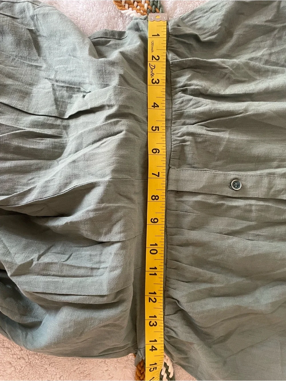 Zara women green linen shirt dress with belt